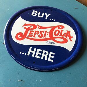 Pepsi - Cola Tin Round Sign - Man Cave Sign Pepis Sign